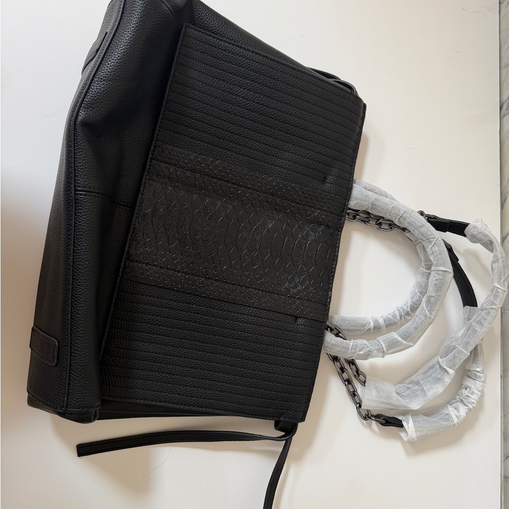 Black Textured Tote Bag